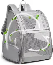 Small Pet Backpack Carrier for Travel & Outdoor Use - Light Gray
