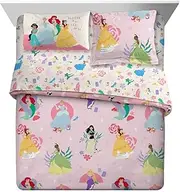 Franco Disney Princess Kids Bedding Super Soft Comforter and Sheet Set with Sham, 7 Piece Queen Size, (Officially Licensed Product)