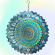 Wind Spinner Mandala Peacock Blue Ocean,Wind Spinner for Yard and Garden,Gift...