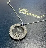 Chopard Happy Diamonds Necklace 18K white gold 3.37CT Diamonds 1.46CT Sapphires