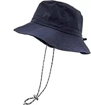 [woogwin] Waterproof Bucket Rain Hat with Chin Strap Quick Dry Packable Boonie Sun Hat Safari Hat UV Protection