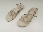 DIANA FERRARI LADIES SANDALS SIZE 10 SHOES LIGHT BONE LEATHER POSEY DRESS CASUAL