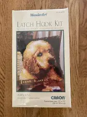 NEW WonderArt 12” x12” Latch Hook Kit featuring a Yellow Labrador Puppy
