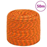 Durable 8mm Orange Polypropylene Boat Rope 50m Marine Docking Line