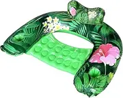 Inflatable Pool Float Chair - 1 Pack Pool Floating Chair Adult Pool Float Seat with Cup Holder and Headrest, Portable Lounge Floats for Swimming Pool Party Toy Floaties Beach Floaty