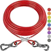 XiaZ Dog Tie Out Cable, Heavy Duty Dog Chains for Outside with Lockable Hook, Pet Runner Cable Leads for Yard, Dog Line Tether for Small Medium Large Dogs Up to 125 LBS
