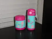 BARBIE THERMOS FUNTAINER 12 OZ. STRAW BOTTLE & 10 OZ. FOOD JAR