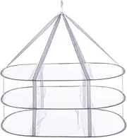 Holibanna 3-Tier Clothes Drying Rack Folded Mesh Clothes Hanging Dryer Sweater Drying Rack Hanging Net Dryer for Underwear Sweater Outdoor Indoor
