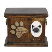 Himalayan wooden urn with a cat Art-Dog