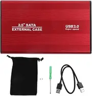 Aluminum 2.5in Hard Drive Enclosure with 4TB Capacity, LED Indication, Hot Swappable, and 5Gbps USB 3.0 Port - External HDD Case in Red