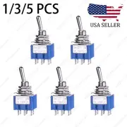 1/3/5 DPDT Blue 3 Way 6 Pin ON OFF ON Guitar Mini Toggle Switch Car/Boat Switche