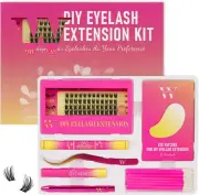 DIY Lash Extension Kit Cluster Lashes Kit with 72 Pcs D Curl Cluster Lashes Wisp