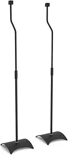 EAK80B-A Speaker Floor Stands, Metal Base, Adjustable Height (Set of 2), Black