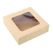 20 x Paper Kraft Catering Grazing Box Trays With Window Lid Takeaway Party Event
