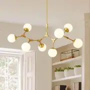 Chandelier 8-Lights Sputnik Dining Room Chandelier Post-Modern Gold