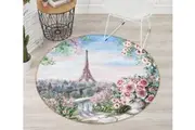 3D Iron Tower Garden 37012 Round Non Slip Rug Mat