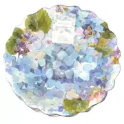 x4 Shabby Chic Hydrangea Melamine Coupe Bowl/Plate Set Blue Purple Floral Summer