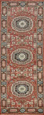 Exquisite Oushak Indian Wool Rug Runner Rust Color Carpet 3x8 ft