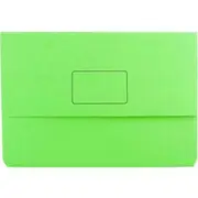 Marbig Slimpick Document Wallet Foolscap Green Pack 50