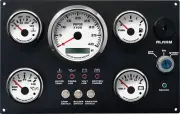 W PRO 5 Gauge Set Instrument Panel 4000 RPM 12V Red LED For Marine Boat Yacht