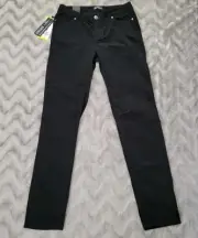 Buffalo David Bitton Womens Size 6 Black Velvet Mid Rise Stretch Skinny Pants
