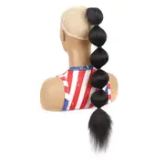 Long Shaggy Drawstring Ponytail Wig - Bubble Shape
