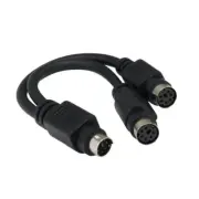 [Lot10] 6In MDIN 6 6Pin Male to 2X Mini DIN 6 Female Y-Cable PS/2 Keyboard Mouse