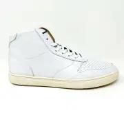 Clae Gregory Mid White Leather Mens Casual Sneakers