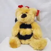 Russ Breezy Bear 8" Brown Plush Bumble Bee Wings Heart Antenna Retired Soft NWT