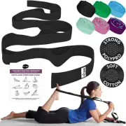 NEW Stretching Strap for Yoga & Pilates Polyrpropylene - Black, 10 Loops