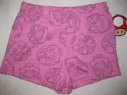 Princess Peach girls L (10-12) allover print shorts pink nwt tween kawaii