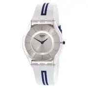 Swatch Women's Watch Time to Swatch Mediolino Silver Dial Rubber Strap SFE112