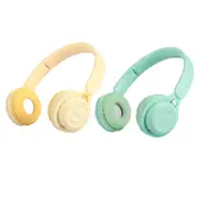 Wireless Headphones Wireless Earbuds 2pcs Y08 Wireless Headphones With Microphone Foldable Headset Bluetooth-compatible Headphone -Green and Yellow