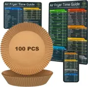 100 PCS AIR FRYER DISPOSABLE ROUND NON-STICK PAPER LINERS-B5