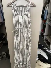Seed heritage Black/Cloud Maxi Dress BNWT Sz 10