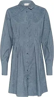 Kaffe Women's Shirt Dress Corduroy Long Sleeves Knee Length Fit and Flare