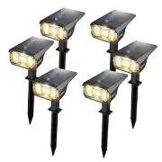 3 Brightness Modes Solar Outdoor Lights with Super Bright 6 Pack Warm White