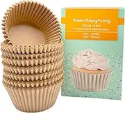Cupcake Liners Jumbo Natural Baking Cups 300-Count No Smell,Food&Grade,Greaseproof Muffin Paper by GoldenBakeryFamily