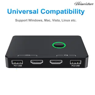 【時美3C】HDMI USB KVM切換器 用於2臺計算機共享鍵盤滑鼠印表機 高清顯示器