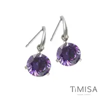 在飛比找PChome24h購物優惠-TiMISA《花妍朵朵-神秘紫》純鈦耳環一對