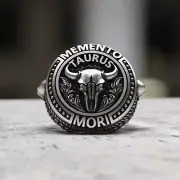Handcrafted 925 Sterling Silver Taurus Memento Mori Men's Signet Ring