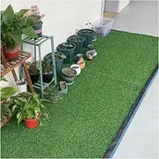 Artificial Grass Turf Synthetic Artificial Grass Turf, Patio Synthetic Grass with Drainage Holes, Balcony Pet Dog Artificial Grass Mat，Doorway Backyard Lawn Carpet, 1/2cm Thick