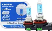 H11 3800K 55W 12V Halogen Headlight, Car Super White Light Lamp Bulbs, Car Headlight Fog Light Lamp Replacement, Pack of 2 (H11)
