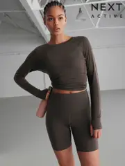 Chocolate Brown Active Sports Cycling Shorts (124793) | $28