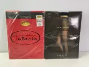 2 Talbots silky sheer woman’s control top panty hose Black Size B
