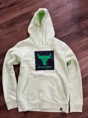 Under Armour Boys Large Project Rock hoodie sweatshirt mint green Dwayne Johnson