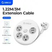 Power Strip Surge Protector 3 AC Outlets 2 USB Ports + 1Type C Port 4/10FT Cable