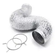 DPD Flexible Dryer Duct Air Aluminum Vent Pipe 8 Feet x 4 Inch Includes 2