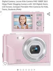 Digital Camera, Kids Camera FHD 1080P 36.0 Mega Pixels Vlogging Camera with 16X