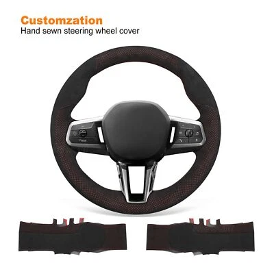 Hand Stitch DIY Alcantara Steering Wheel Cover for BMW X1 U11 2023-2024 / X2 U10